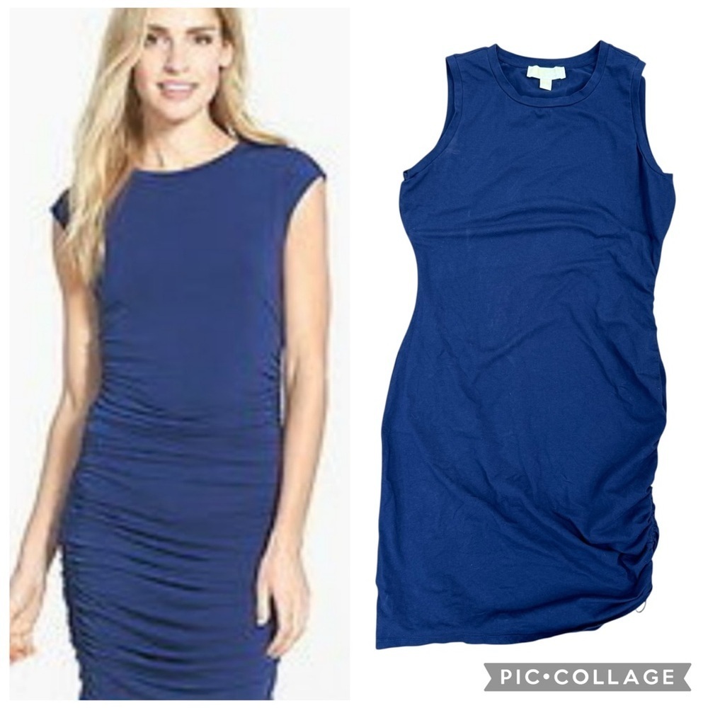 Michael Kors Sleeveless Ruched Side Bodycon Dress Large
